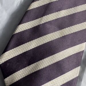 Hugo Boss Purple and Cream Striped Tie